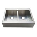 Gourmetier GKTDF362491 Edinburg Drop-In 36" Double Bowl Kitchen Sink, Brushed GKTDF362491